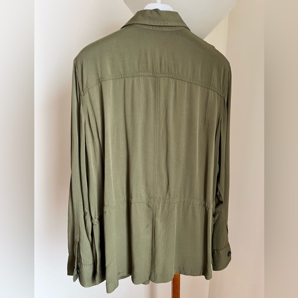 Sonoma khaki green soft rayon jacket with drawstring waist. Size XL. - Picture 3 of 8